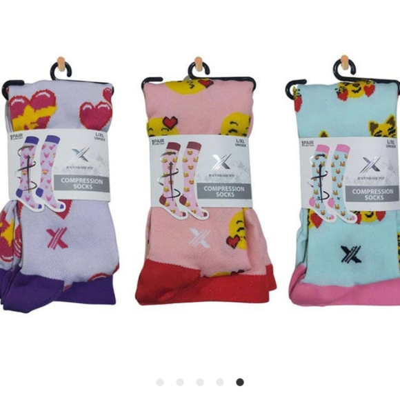 3 pair emojii knee-high compression socks. Sm/ned - Picture 4 of 4